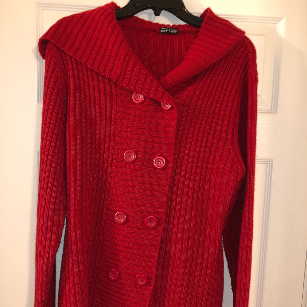 Effeci hooded cardigan sweater.